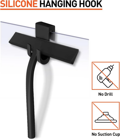 Matte Black Silicone Shower Squeegee | Streak-Free Cleaning