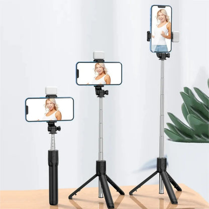 2-in-1 Expandable Stand with Wireless BT Remote for iPhone/Android