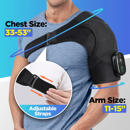 Heated Shoulder Massager Belt | Vibration Steamer Pad with Adjustable Temperature & Smart Massage Function
