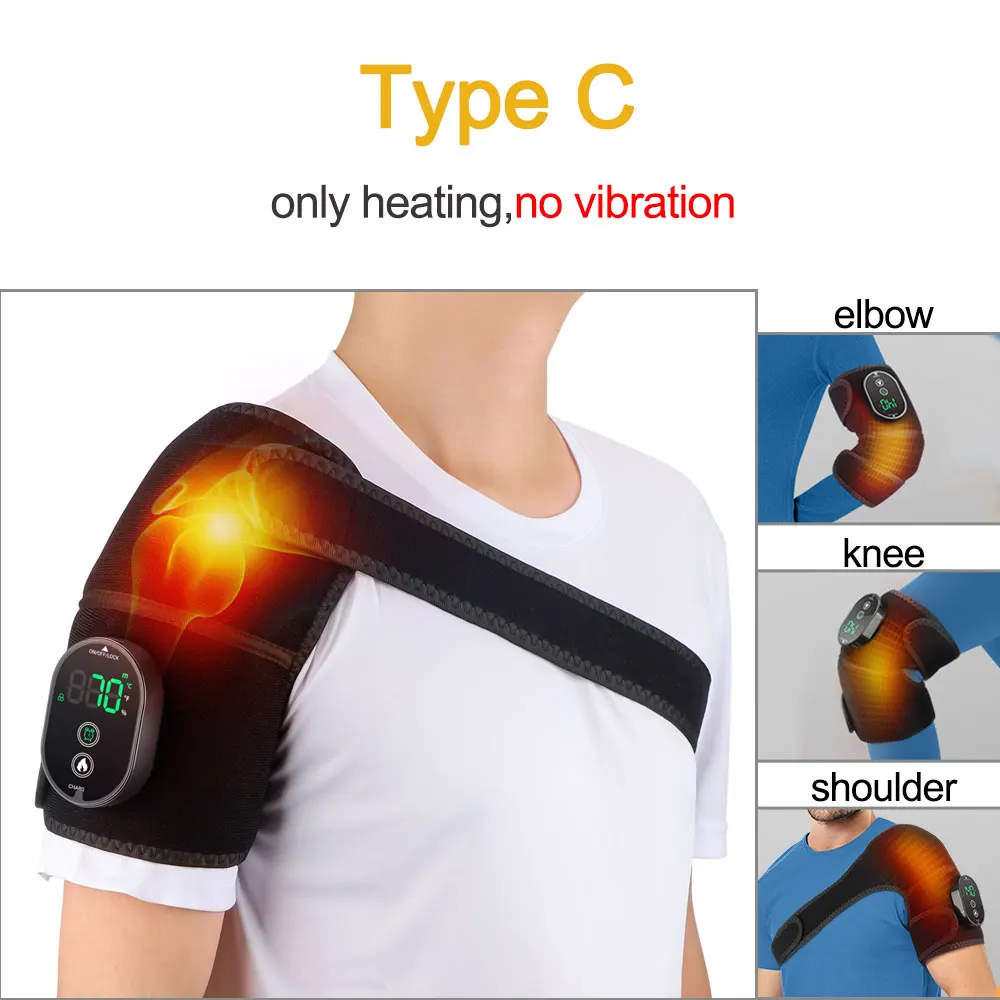 Heated Shoulder Massager Belt | Vibration Steamer Pad with Adjustable Temperature & Smart Massage Function