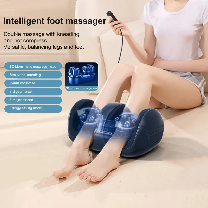 Extra Big Electric Foot Massager | Hot Compress, Shiatsu Kneading & Calf Roller for Deep Muscle Relaxation