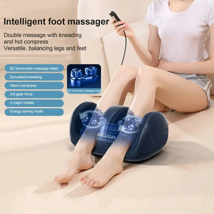 Extra Big Electric Foot Massager | Hot Compress, Shiatsu Kneading & Calf Roller for Deep Muscle Relaxation