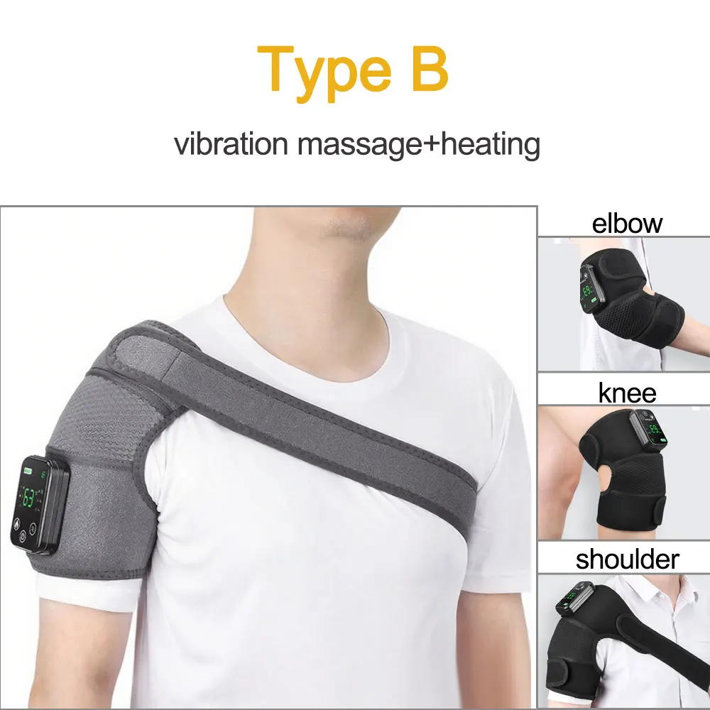 Heated Shoulder Massager Belt | Vibration Steamer Pad with Adjustable Temperature & Smart Massage Function