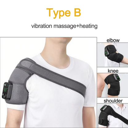 Heated Shoulder Massager Belt | Vibration Steamer Pad with Adjustable Temperature & Smart Massage Function