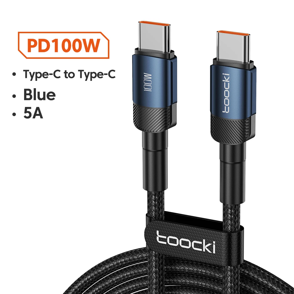 Toocki 100W Type-C to Type-C Cable 🔌 | PD 3.0 & QC 4.0 Fast Charging for iPhone 15, MacBook, Samsung, Xiaomi
