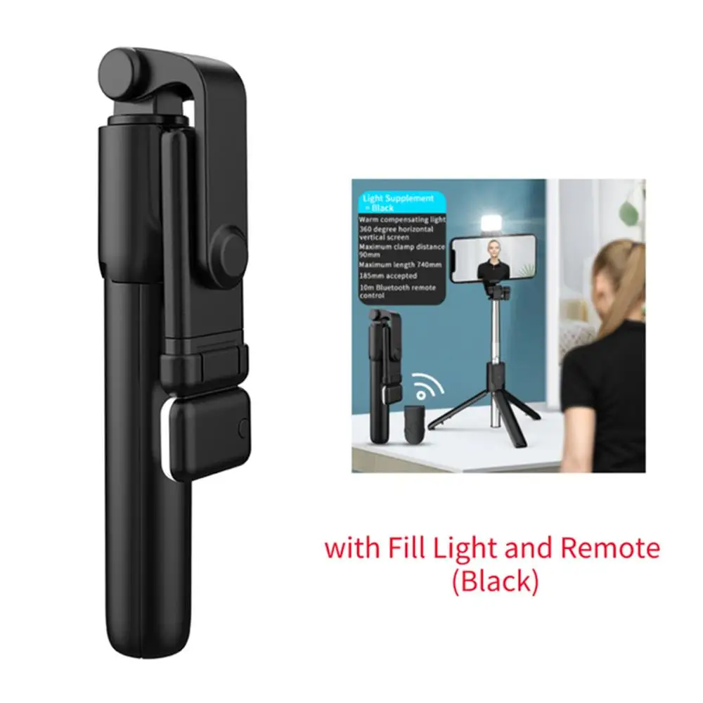 Portable Bluetooth Selfie Stick & Tripod | Remote Shutter, Fill Light & Extendable Phone Stand