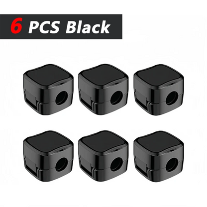 BRELZA Magnetic Cable Clips | Adjustable Cord Organizer (Black)