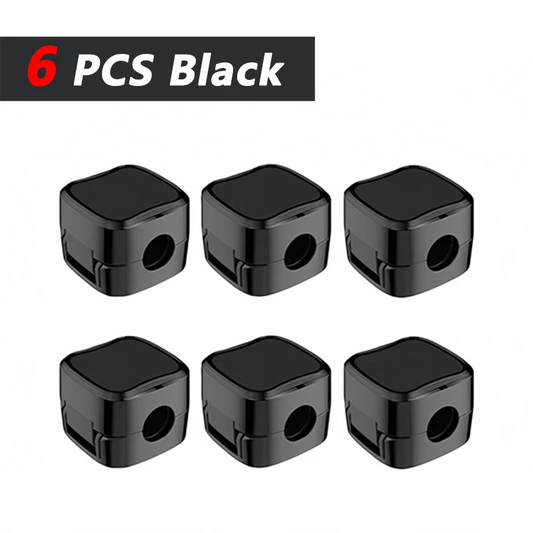 BRELZA Magnetic Cable Clips | Adjustable Cord Organizer (Black)