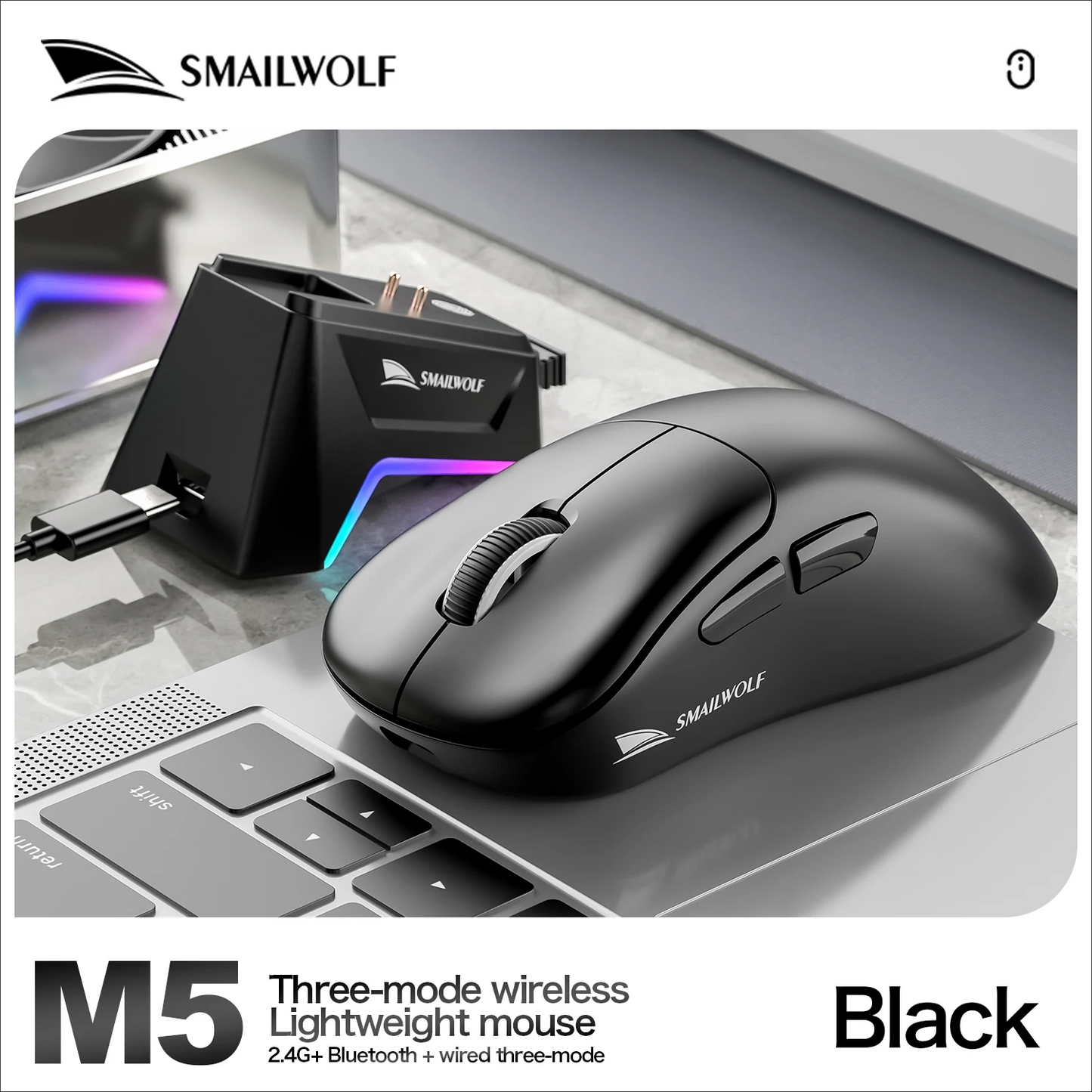 K-Sanke X11 Wireless Gaming Mouse | Bluetooth, 3 Modes, Lightweight, Magnetic Charging, E-Sports PC & Laptop