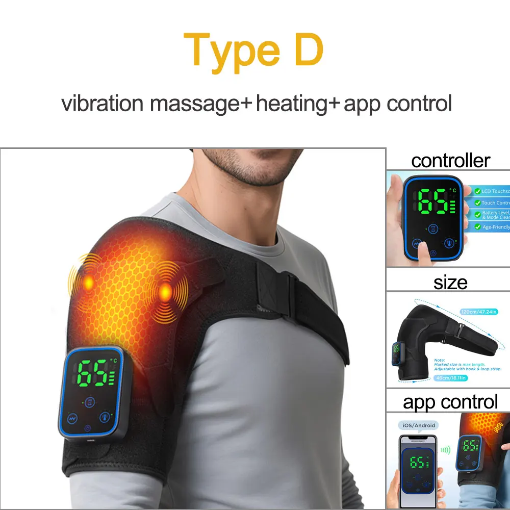 Heated Shoulder Massager Belt | Vibration Steamer Pad with Adjustable Temperature & Smart Massage Function