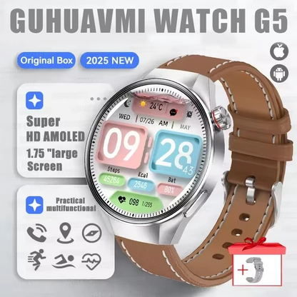 G5 Plus Smart Watch | 1.75" HD AMOLED, GPS, Heart Rate, Bluetooth Call & Compass for Men