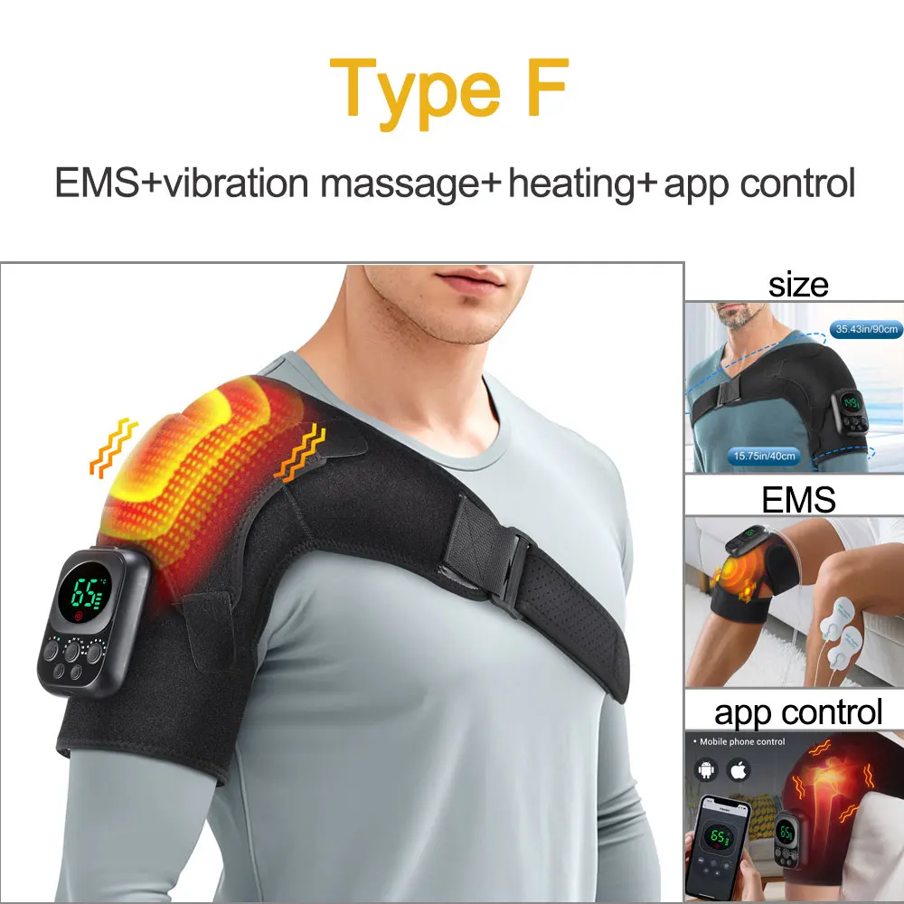 Heated Shoulder Massager Belt | Vibration Steamer Pad with Adjustable Temperature & Smart Massage Function