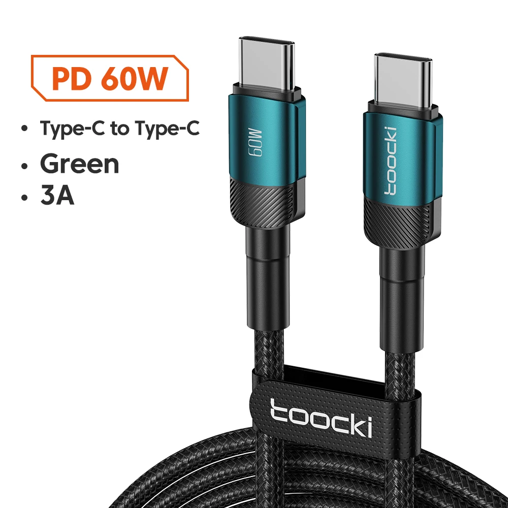 Toocki 100W Type-C to Type-C Cable 🔌 | PD 3.0 & QC 4.0 Fast Charging for iPhone 15, MacBook, Samsung, Xiaomi