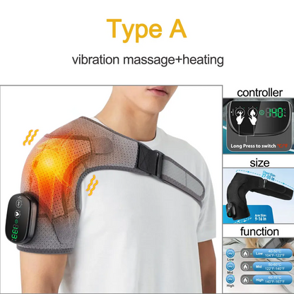 Heated Shoulder Massager Belt | Vibration Steamer Pad with Adjustable Temperature & Smart Massage Function