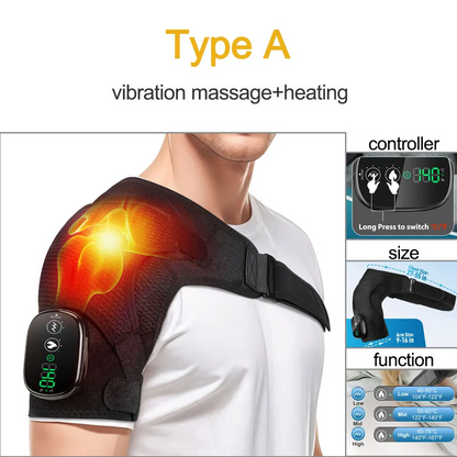 Heated Shoulder Massager Belt | Vibration Steamer Pad with Adjustable Temperature & Smart Massage Function