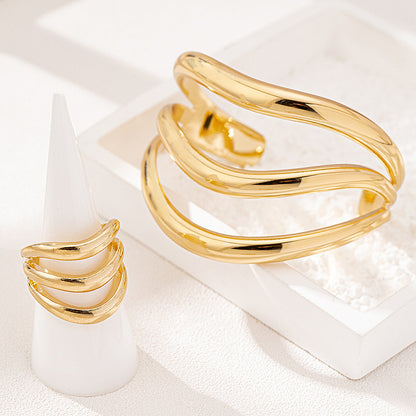 Personalized Retro Women's Ring & Bracelet Set