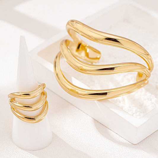 Personalized Retro Women's Ring & Bracelet Set