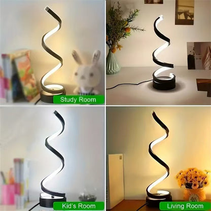 USB Spiral Desk Lamp | Modern LED Light for Home & Office