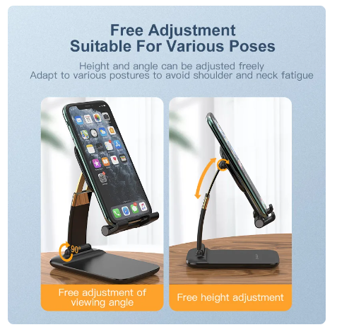 Adjustable Desk Phone & Tablet Holder Stand