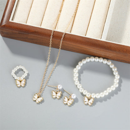 Pearl Butterfly Jewelry Set for Women